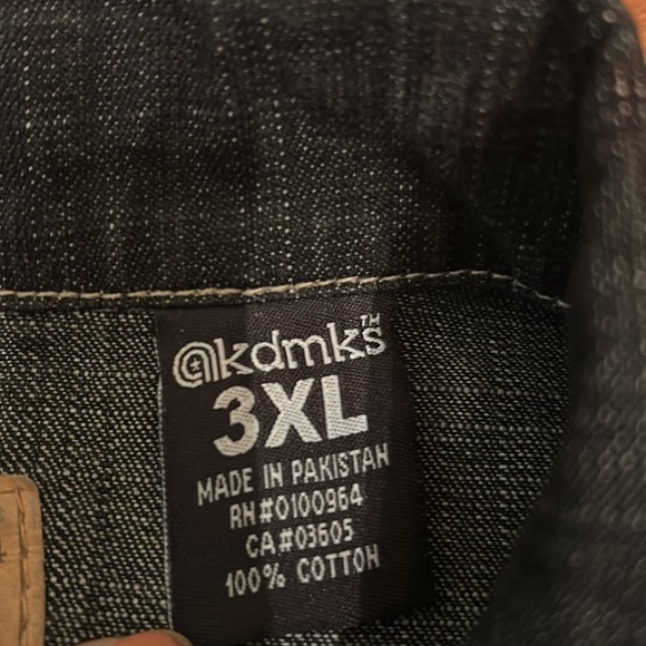 AKDMKS Y2K Denim Jean Jacket Men’s Size 3XL, Grunge,Retro,Unisex - Picture 7 of 10